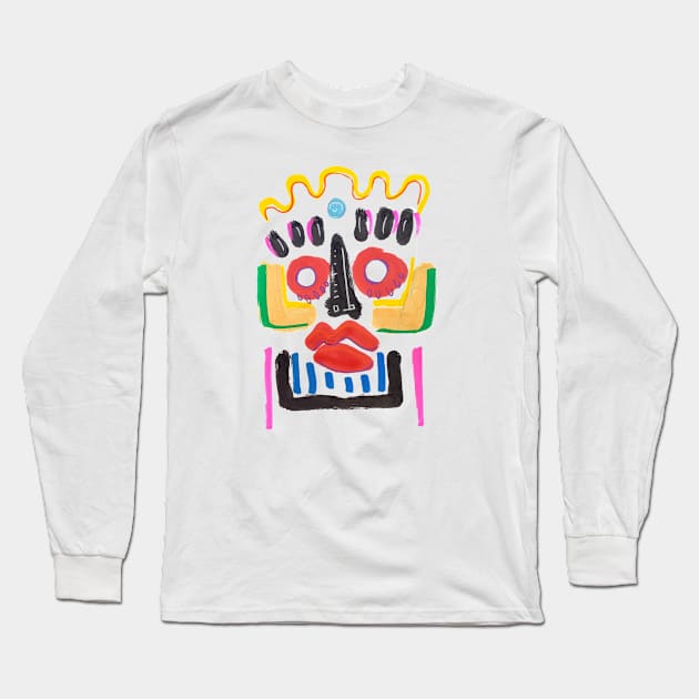 face Long Sleeve T-Shirt by Angel Rivas